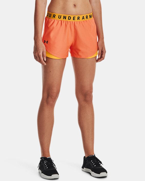 Women's UA Play Up Shorts 3.0, Orange, pdpMainDesktop image number 0